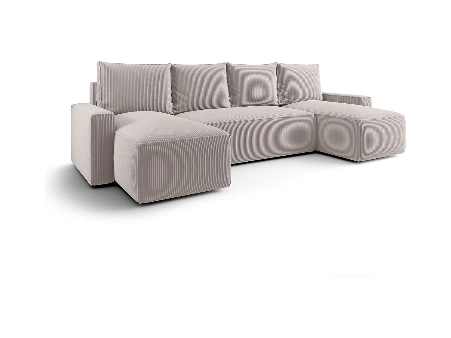 ECKSOFA mit Schlaffunktion SAVIO U Poso 100 Ecru U-Form Sofa mit Stauraum Bettkasten Wohnzimmersofa Couch Sofa Bettsofa Bettkasten Bettcouch