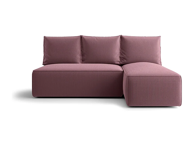 ECKSOFA mit Schlaffunktion SAVIO MINI Poso 130 Violett Rechts L-Form Sofa mit Stauraum Bettkasten Wohnzimmersofa Couch Sofa Bettsofa Bettkasten Bettcouch