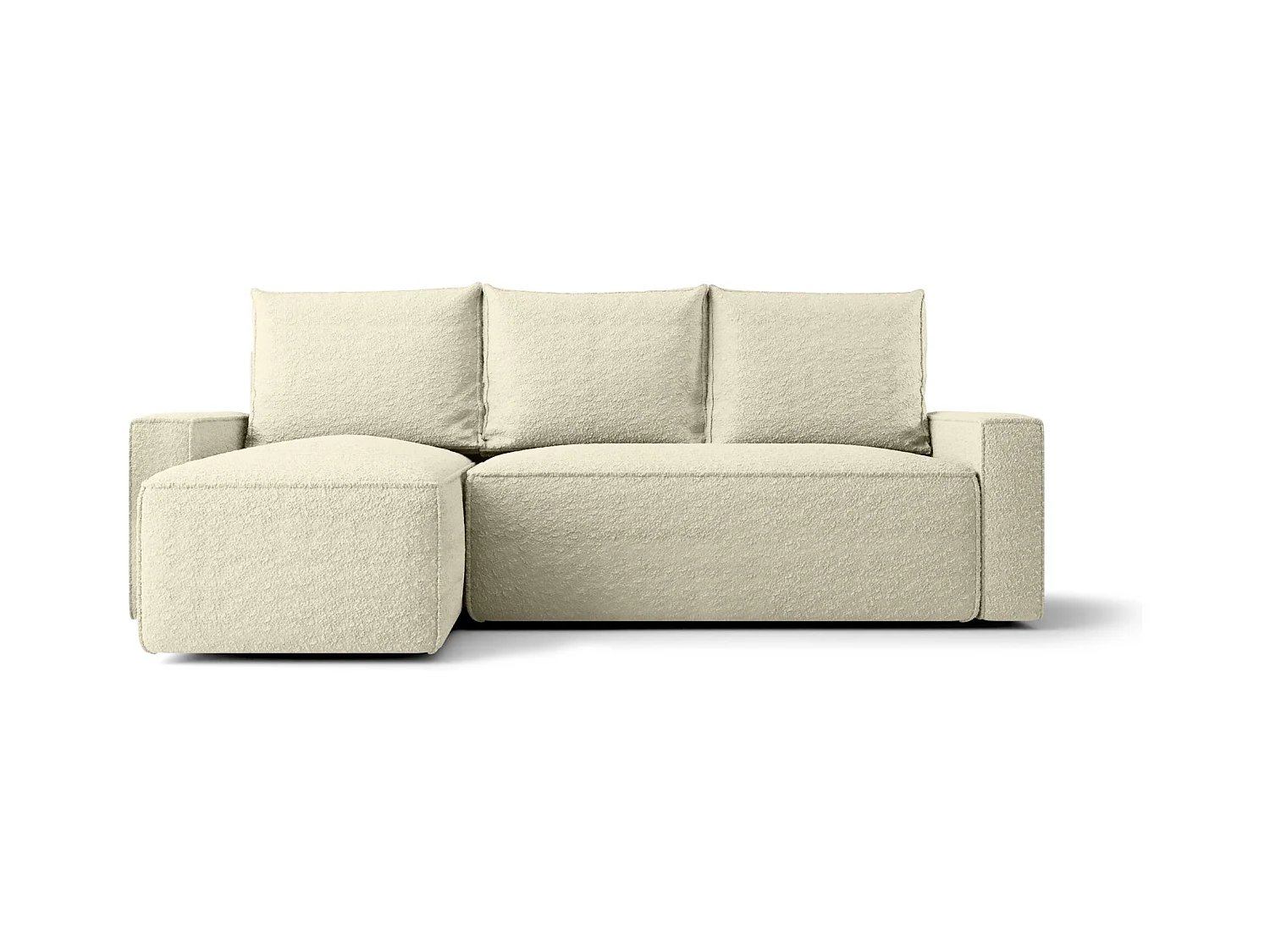 ECKSOFA mit Schlaffunktion SAVIO Quelle 02 Ecru Links L-Form Sofa mit Stauraum Bettkasten Wohnzimmersofa Couch Sofa Bettsofa Bettkasten Bettcouch