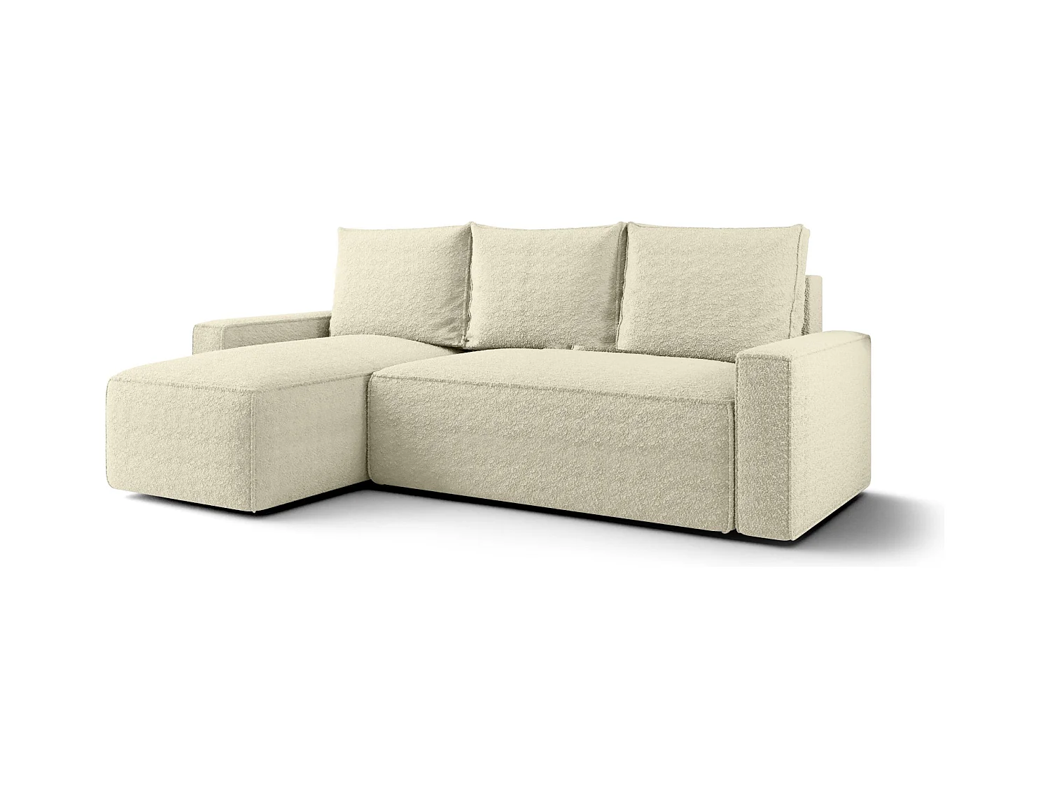 ECKSOFA mit Schlaffunktion SAVIO Quelle 02 Ecru Links L-Form Sofa mit Stauraum Bettkasten Wohnzimmersofa Couch Sofa Bettsofa Bettkasten Bettcouch