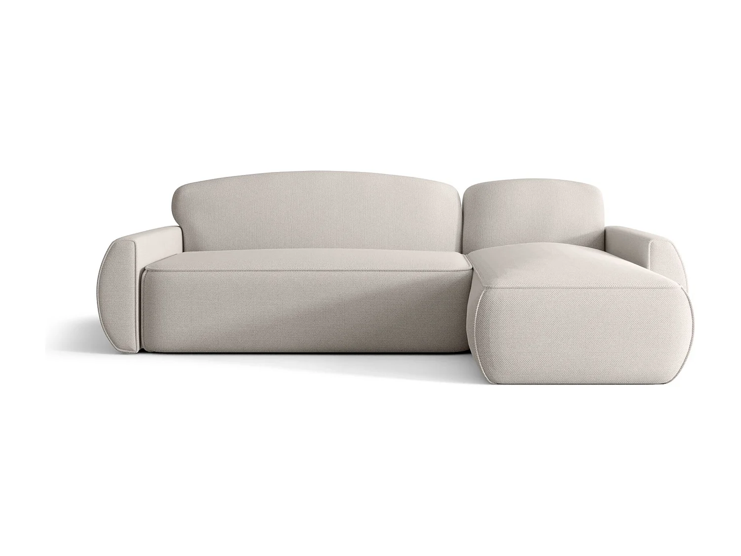 ECKSOFA mit Schlaffunktion LUCAS Curio 02 Creme Rechts L-Form Sofa mit Stauraum Bettkasten Wohnzimmersofa Couch Sofa Bettsofa Bettkasten Bettcouch