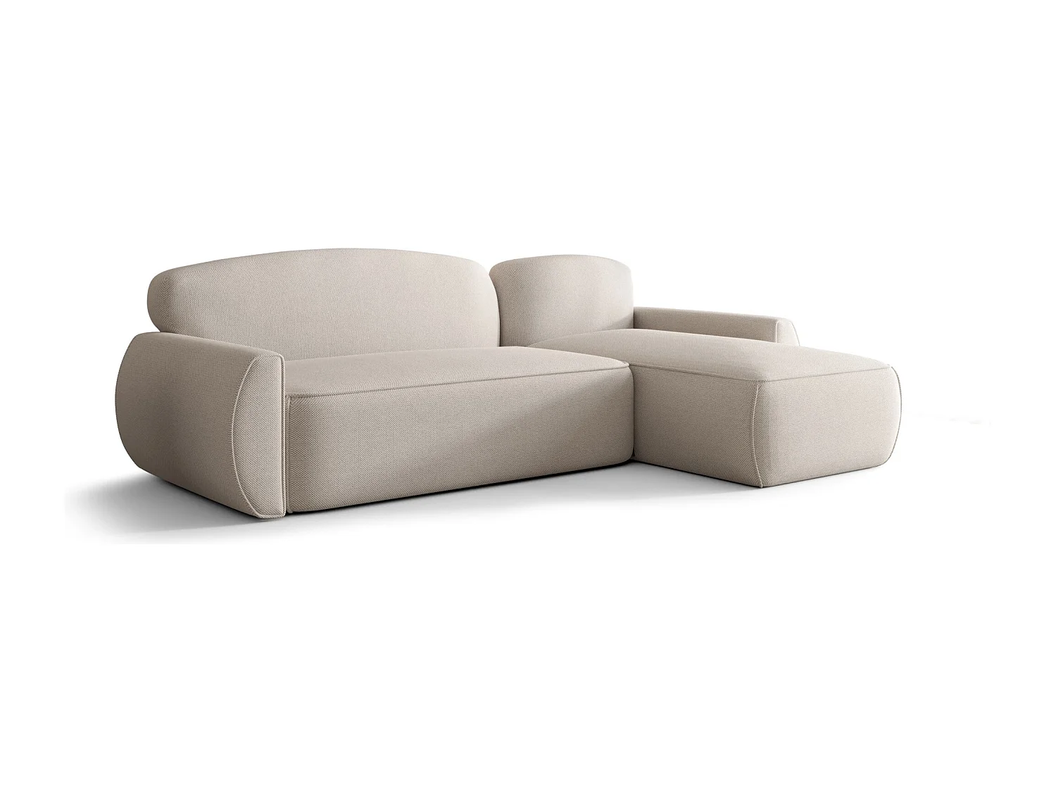 ECKSOFA mit Schlaffunktion LUCAS Curio 02 Creme Rechts L-Form Sofa mit Stauraum Bettkasten Wohnzimmersofa Couch Sofa Bettsofa Bettkasten Bettcouch