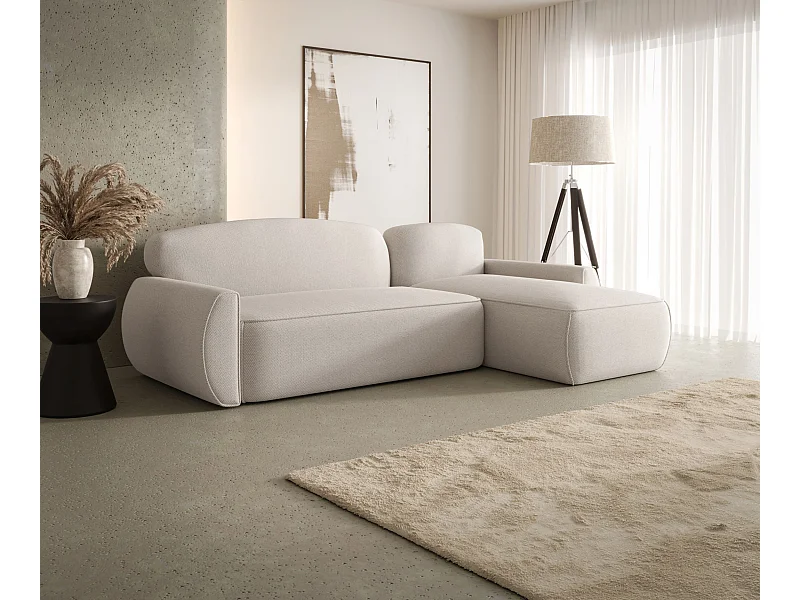 ECKSOFA mit Schlaffunktion LUCAS Curio 02 Creme Rechts L-Form Sofa mit Stauraum Bettkasten Wohnzimmersofa Couch Sofa Bettsofa Bettkasten Bettcouch