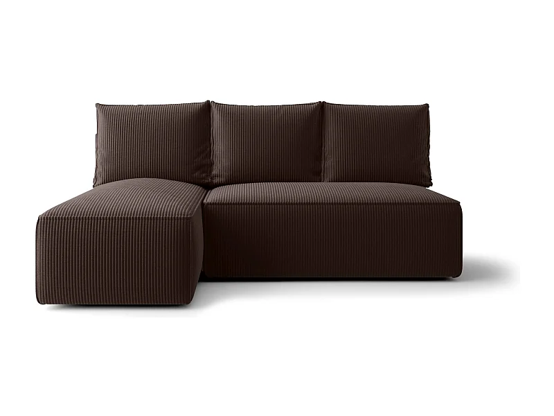 ECKSOFA mit Schlaffunktion SAVIO MINI Poso 06 Braun Links L-Form Sofa mit Stauraum Bettkasten Wohnzimmersofa Couch Sofa Bettsofa Bettkasten Bettcouch