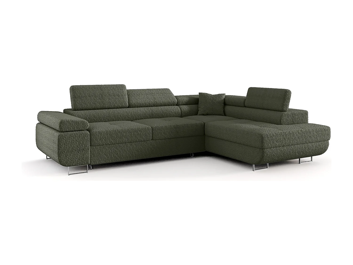 ECKSOFA EMILY mit Schlaffunktion Quelle 37 Dunkelgrün Rechts L-Form Sofa mit Stauraum Bettkasten Wohnzimmersofa Couch Sofa Bettsofa Bettkasten Bettcouch