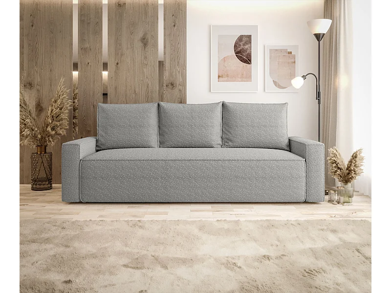 Sofa SAVIO Quelle 83 szary z pojemnikiem na pościel sofa do salonu, sofa rozkładana, sofa z pojemnikiem