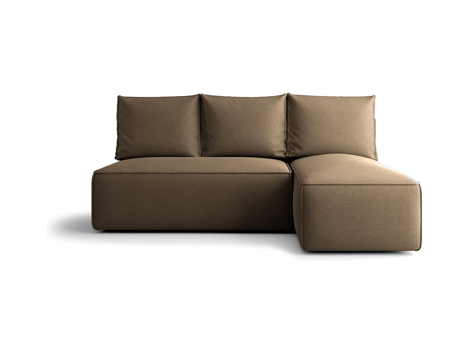 Narożnik z funkcją spania SAVIO MINI Curio 20 brązowy prawy sofa w kształcie L z pojemnikiem na pościel sofa do salonu, sofa rozkładana, sofa z pojemnikiem