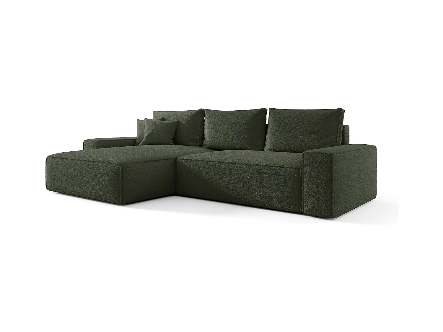 ECKSOFA MONA mit Schlaffunktion QUELLE 37 Dunkelgrün Links L-Form Sofa mit Stauraum Bettkasten Wohnzimmersofa Couch Sofa Bettsofa Bettkasten Bettcouch