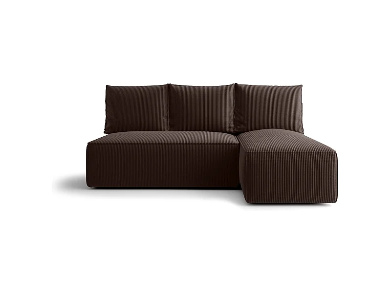 Hoekbank met slaapfunctie SAVIO MINI Poso 06 bruin rechts L-vormige bank met opbergruimte woonkamerbank, slaapbank, bank met opbergruimte