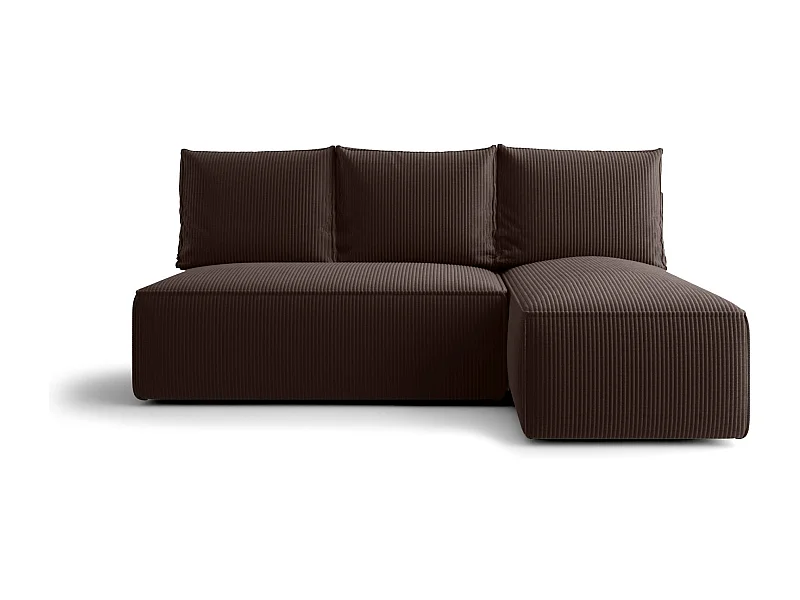 ECKSOFA mit Schlaffunktion SAVIO MINI Poso 06 Braun Rechts L-Form Sofa mit Stauraum Bettkasten Wohnzimmersofa Couch Sofa Bettsofa Bettkasten Bettcouch