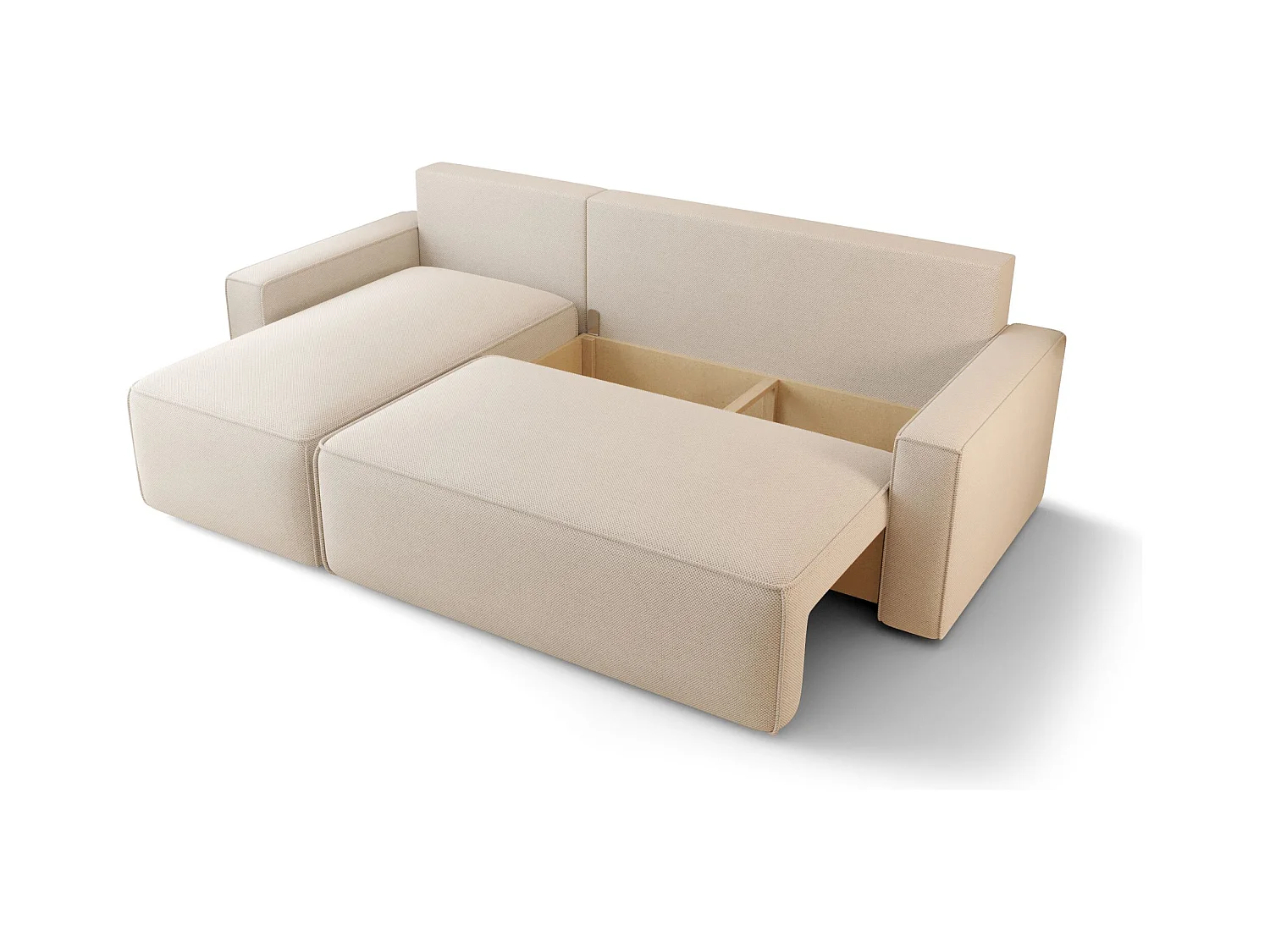 Narożnik z funkcją spania SAVIO Poso 14 ciemnozielony lewy sofa w kształcie L z pojemnikiem na pościel sofa do salonu, sofa rozkładana, sofa z pojemnikiem