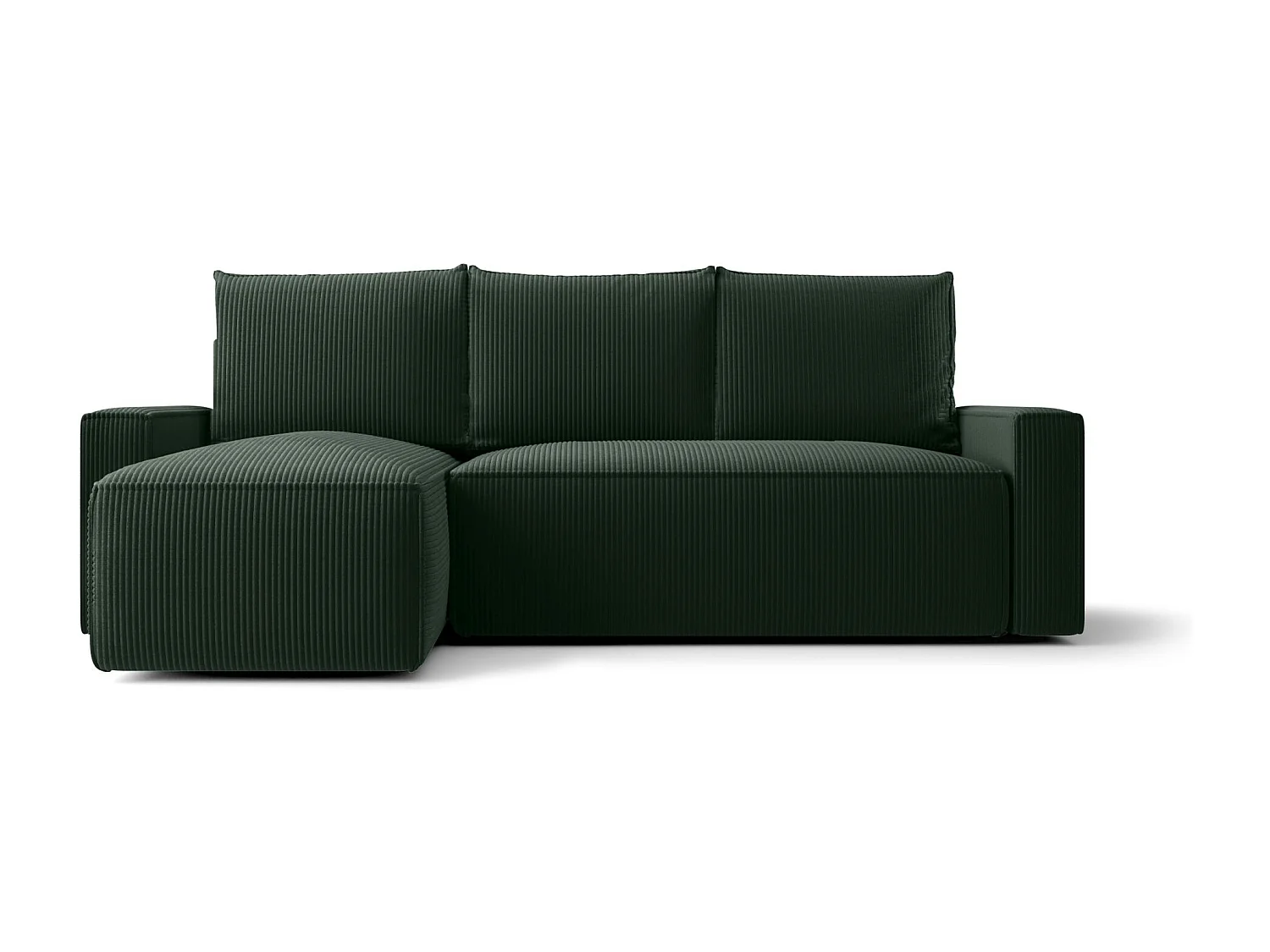 ECKSOFA mit Schlaffunktion SAVIO Poso 14 Dunkelgrün Links L-Form Sofa mit Stauraum Bettkasten Wohnzimmersofa Couch Sofa Bettsofa Bettkasten Bettcouch