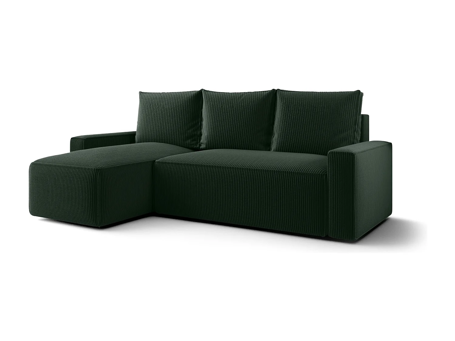 ECKSOFA mit Schlaffunktion SAVIO Poso 14 Dunkelgrün Links L-Form Sofa mit Stauraum Bettkasten Wohnzimmersofa Couch Sofa Bettsofa Bettkasten Bettcouch