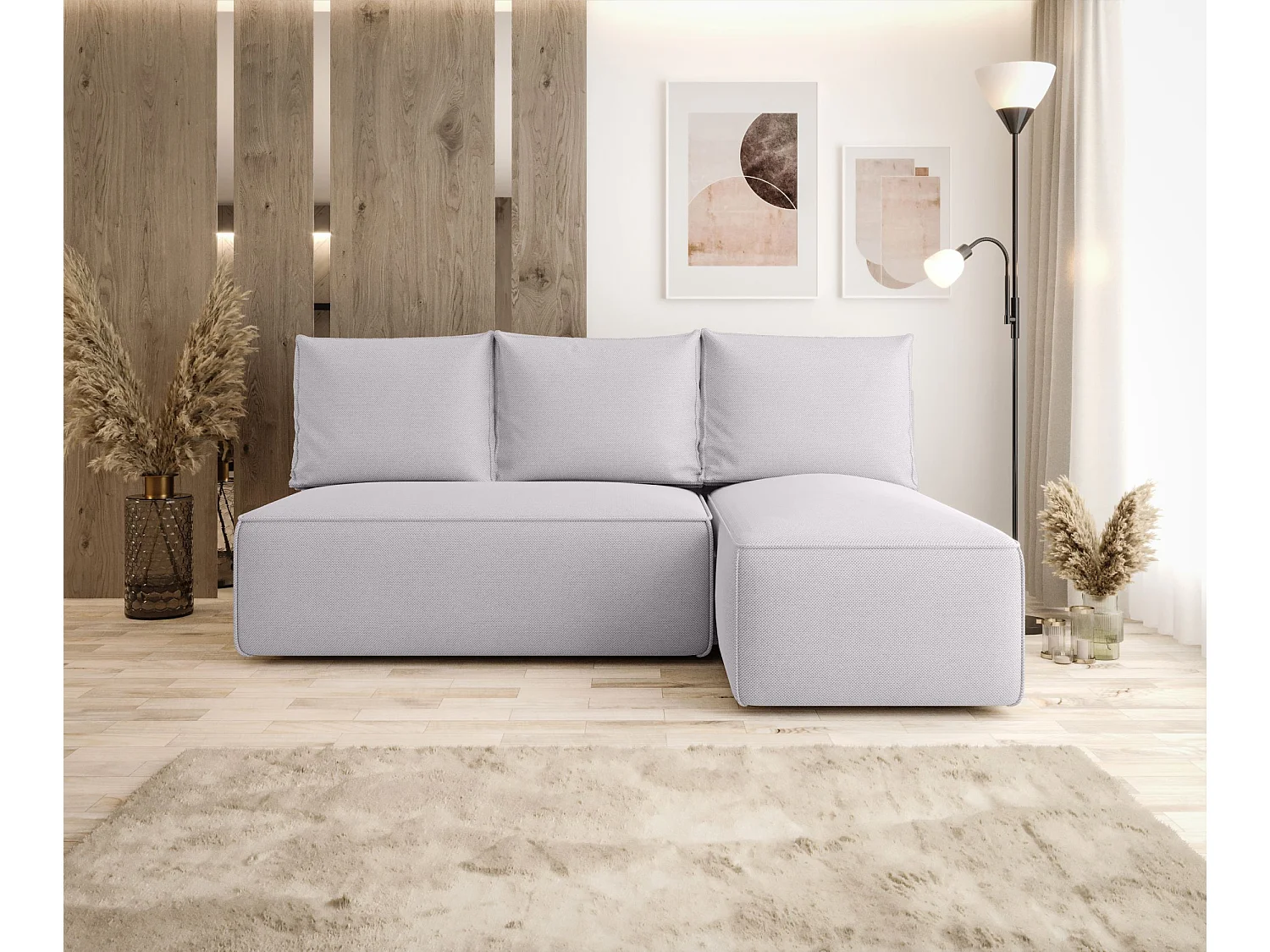 ECKSOFA mit Schlaffunktion SAVIO MINI Curio 80 Hellgrau Rechts L-Form Sofa mit Stauraum Bettkasten Wohnzimmersofa Couch Sofa Bettsofa Bettkasten Bettcouch