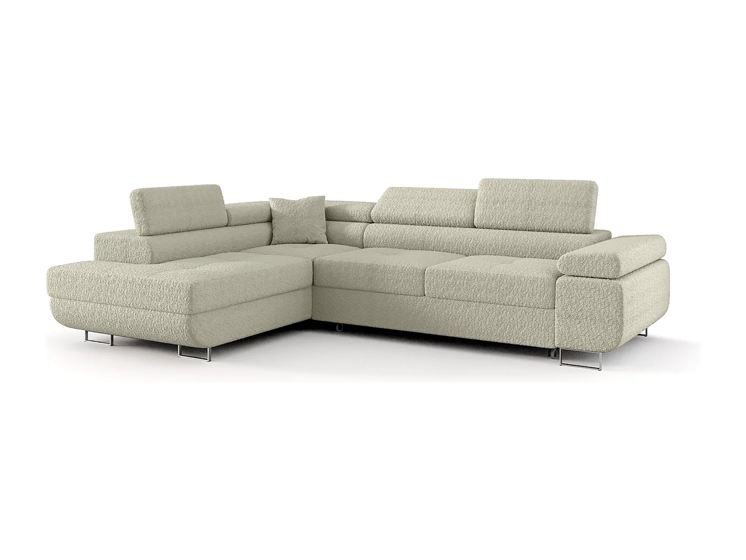 ECKSOFA EMILY mit Schlaffunktion Quelle 03 Beige Links L-Form Sofa mit Stauraum Bettkasten Wohnzimmersofa Couch Sofa Bettsofa Bettkasten Bettcouch