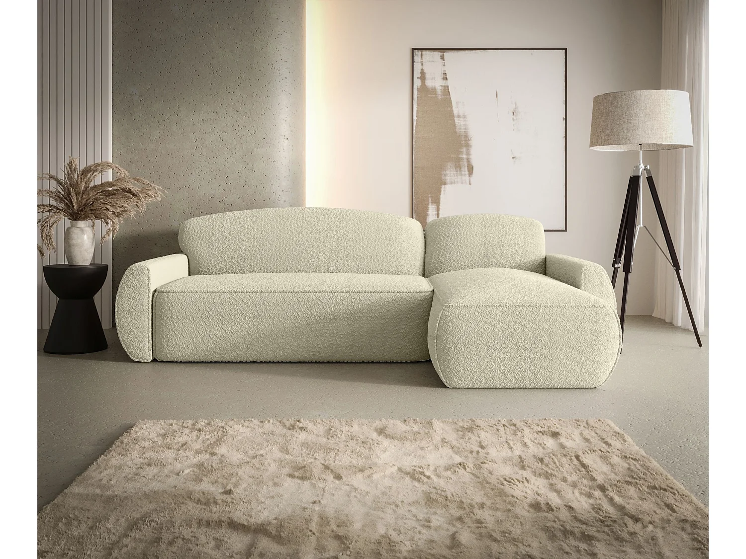 ECKSOFA mit Schlaffunktion LUCAS Quelle 02 Ecru Rechts L-Form Sofa mit Stauraum Bettkasten Wohnzimmersofa Couch Sofa Bettsofa Bettkasten Bettcouch