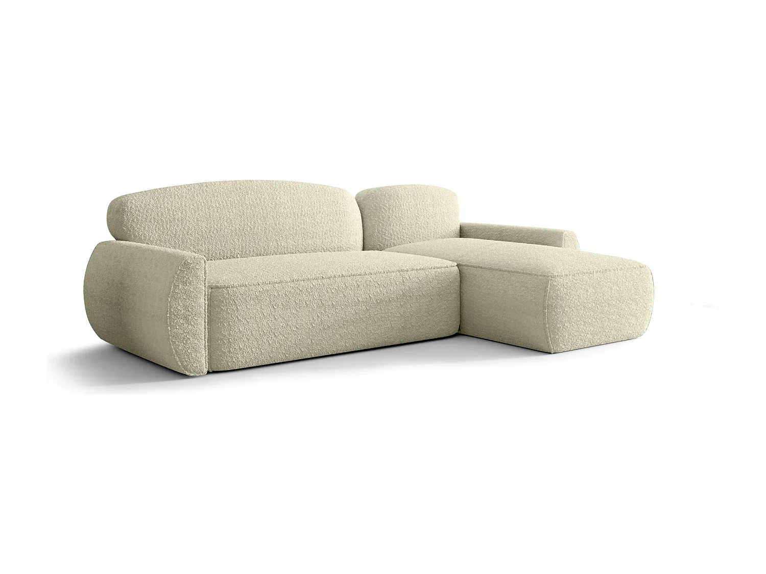 ECKSOFA mit Schlaffunktion LUCAS Quelle 02 Ecru Rechts L-Form Sofa mit Stauraum Bettkasten Wohnzimmersofa Couch Sofa Bettsofa Bettkasten Bettcouch