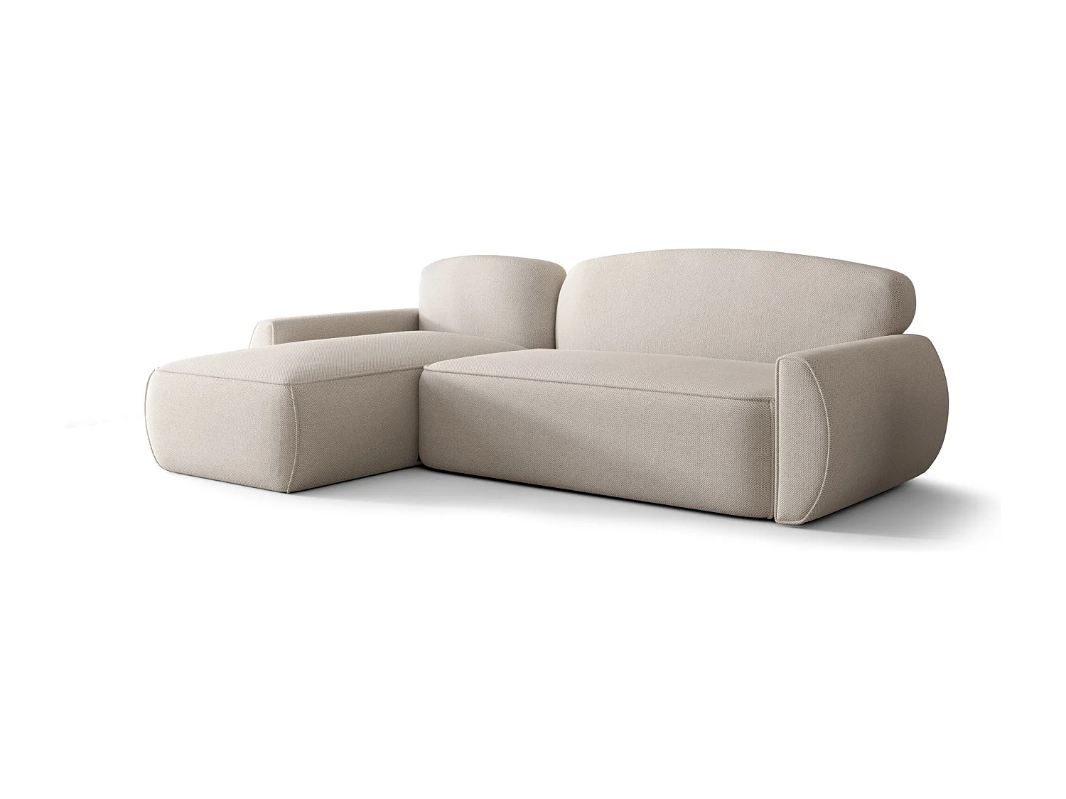 ECKSOFA mit Schlaffunktion LUCAS Curio 02 Creme Links L-Form Sofa mit Stauraum Bettkasten Wohnzimmersofa Couch Sofa Bettsofa Bettkasten Bettcouch