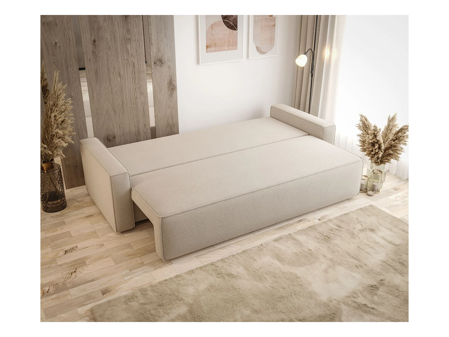 Bank SAVIO Poso 06 bruin met opbergruimte woonkamerbank, slaapbank, bank met opbergruimte