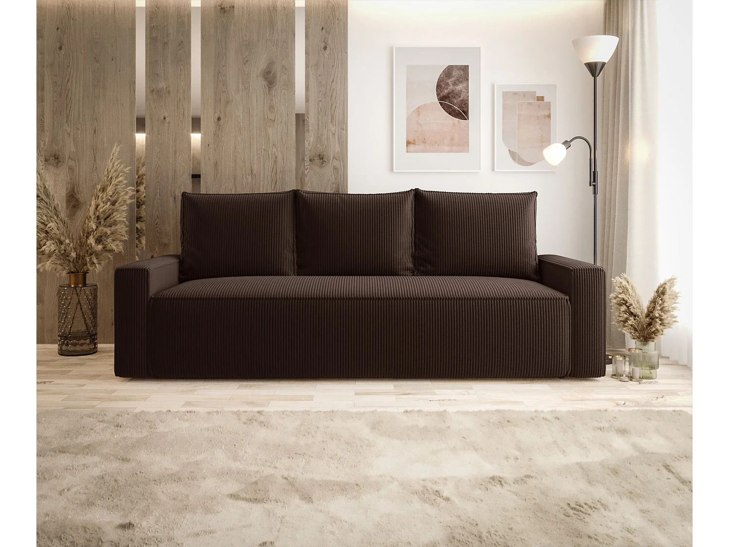 SOFA SAVIO Poso 06 Braun mit Stauraum Bettkasten Wohnzimmersofa Couch Sofa Bettsofa Bettkasten Bettcouch