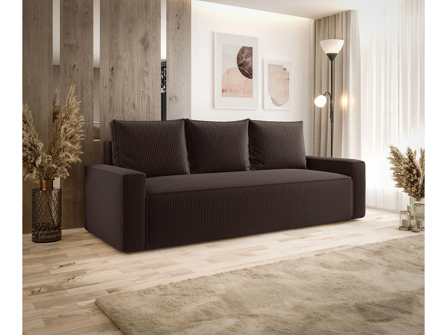SOFA SAVIO Poso 06 Braun mit Stauraum Bettkasten Wohnzimmersofa Couch Sofa Bettsofa Bettkasten Bettcouch