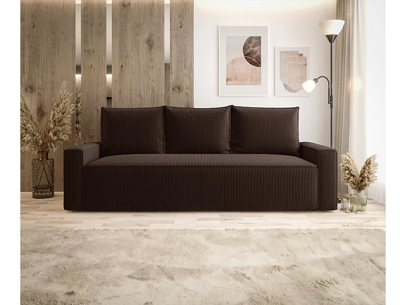 SOFA SAVIO Poso 06 Braun mit Stauraum Bettkasten Wohnzimmersofa Couch Sofa Bettsofa Bettkasten Bettcouch