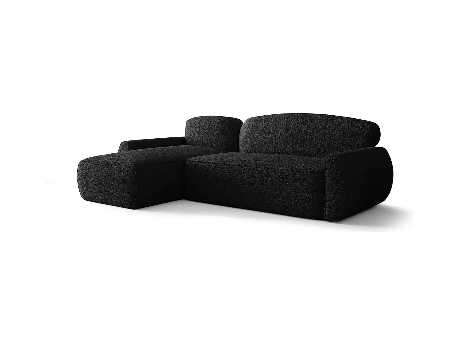 Hoekbank met slaapfunctie LUCAS Quelle 100 zwart links L-vormige bank met opbergruimte woonkamerbank, slaapbank, bank met opbergruimte