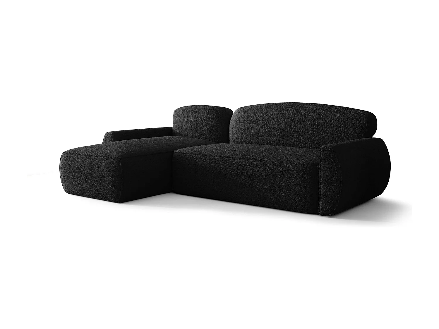 ECKSOFA mit Schlaffunktion LUCAS Quelle 100 Schwarz Links L-Form Sofa mit Stauraum Bettkasten Wohnzimmersofa Couch Sofa Bettsofa Bettkasten Bettcouch