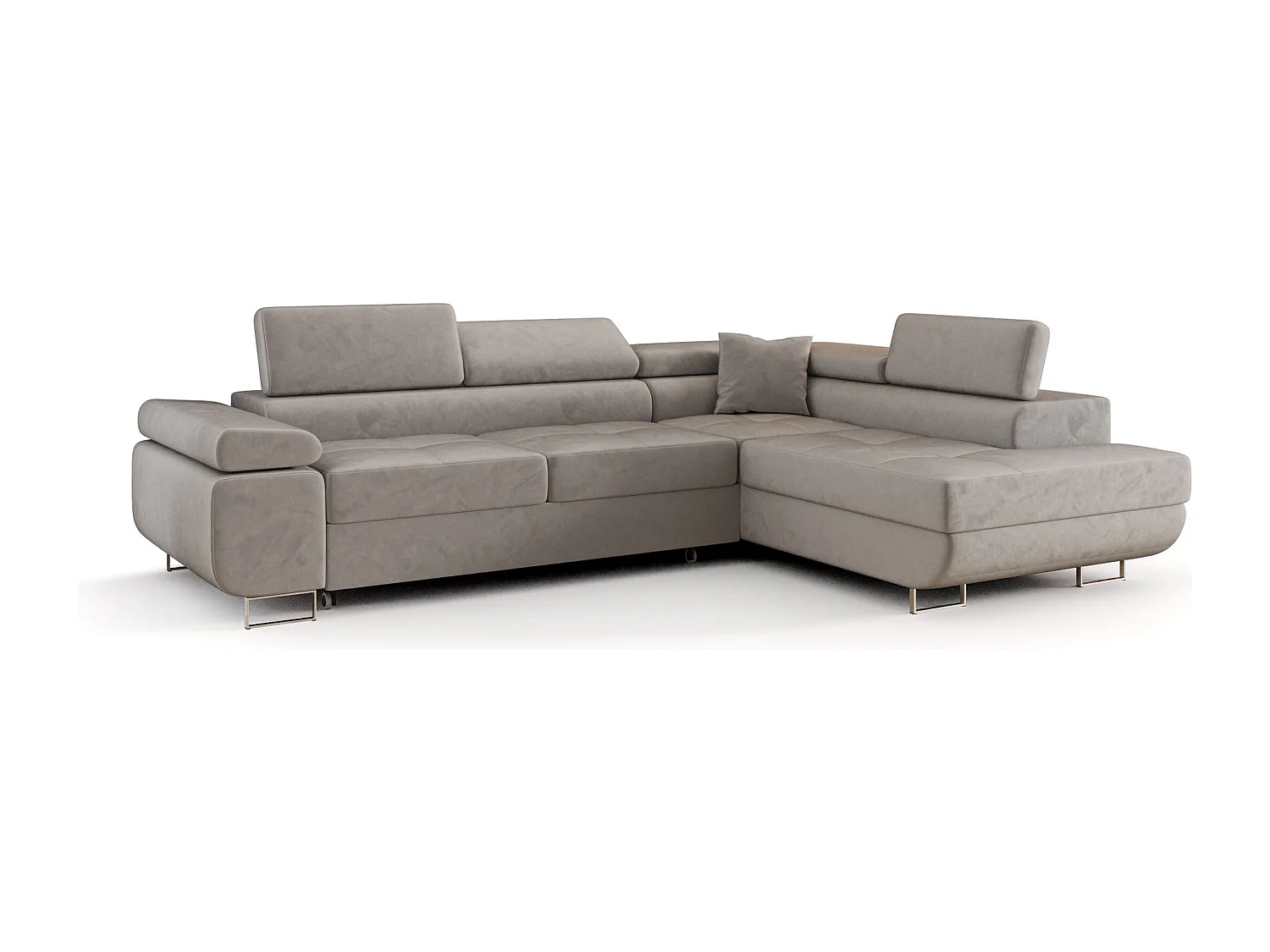 ECKSOFA EMILY mit Schlaffunktion Monolith 84 Grau Rechts L-Form Sofa mit Stauraum Bettkasten Wohnzimmersofa Couch Sofa Bettsofa Bettkasten Bettcouch