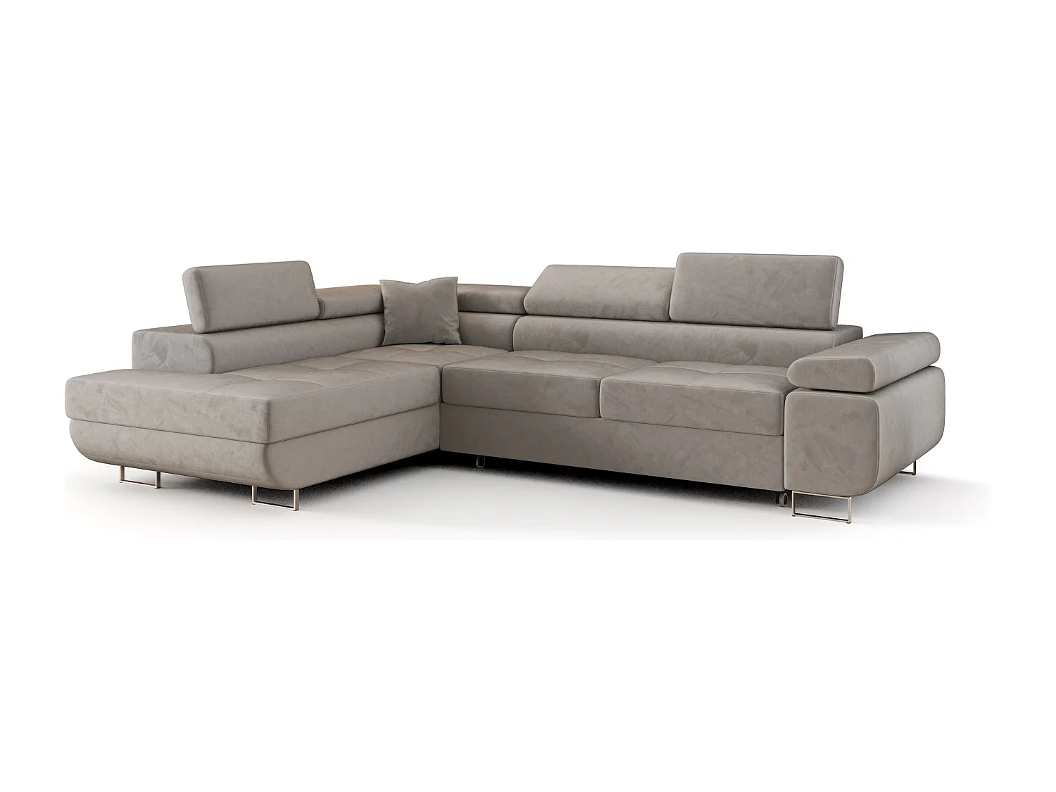 ECKSOFA EMILY mit Schlaffunktion Monolith 84 Grau Links L-Form Sofa mit Stauraum Bettkasten Wohnzimmersofa Couch Sofa Bettsofa Bettkasten Bettcouch
