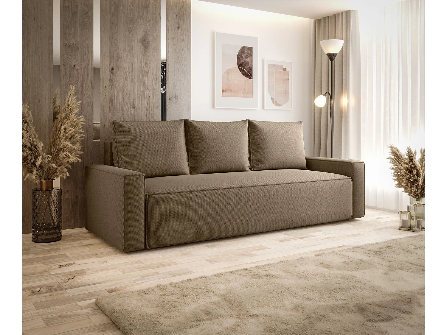 SOFA SAVIO Curio 20 Braun mit Stauraum Bettkasten Wohnzimmersofa Couch Sofa Bettsofa Bettkasten Bettcouch