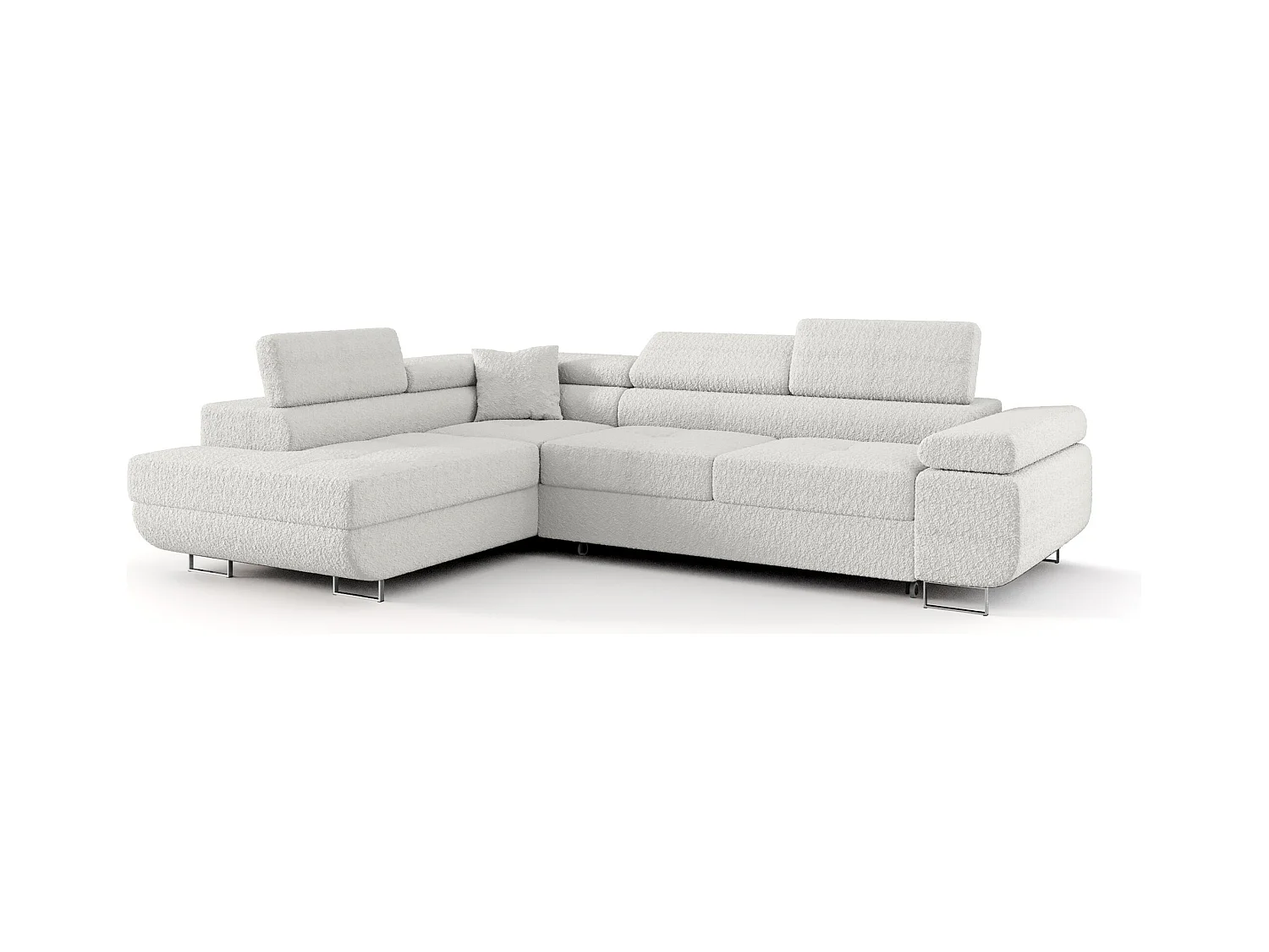 HOEKBANK EMILY met slaapfunctie Quelle 01 Wit Links L-vorm bank met opbergruimte, slaapbank, woonkamerbank