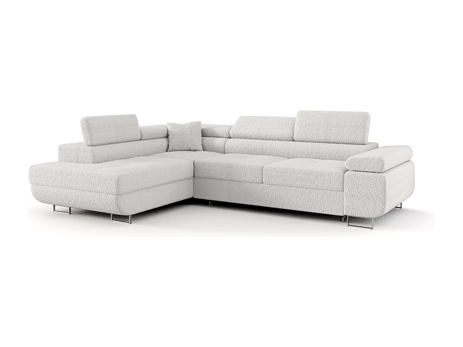 ECKSOFA EMILY mit Schlaffunktion Quelle 01 Weiß Links L-Form Sofa mit Stauraum Bettkasten Wohnzimmersofa Couch Sofa Bettsofa Bettkasten Bettcouch