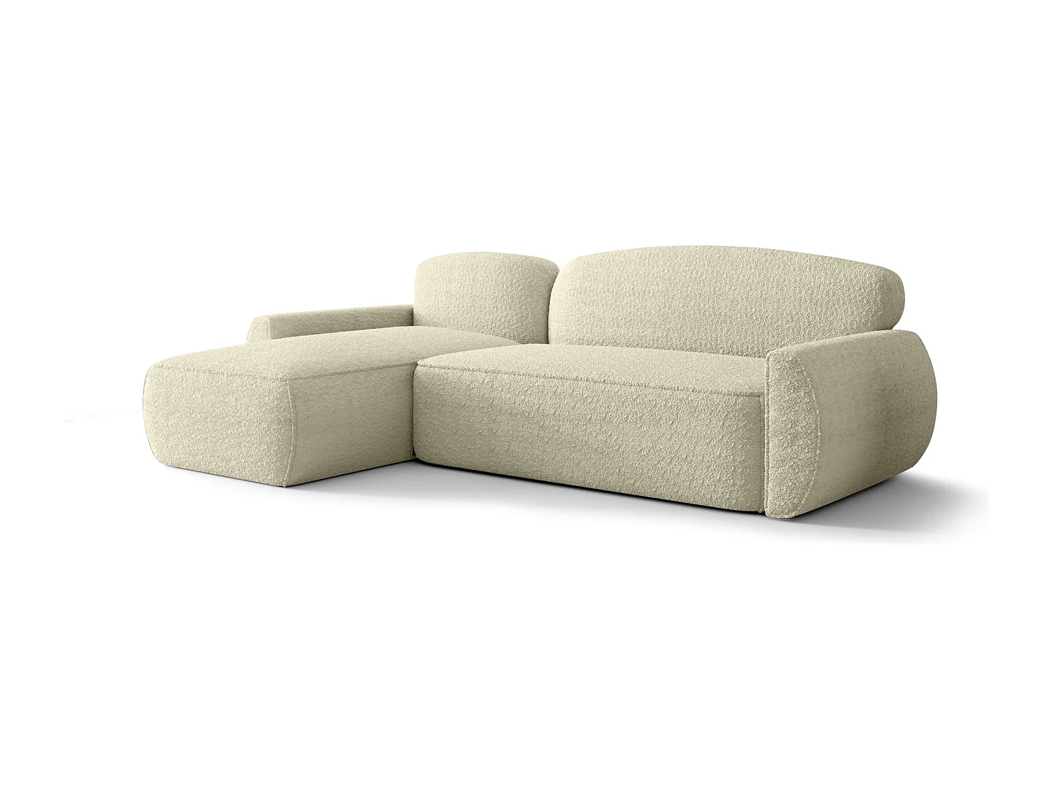 ECKSOFA mit Schlaffunktion LUCAS Quelle 02 Ecru Links L-Form Sofa mit Stauraum Bettkasten Wohnzimmersofa Couch Sofa Bettsofa Bettkasten Bettcouch