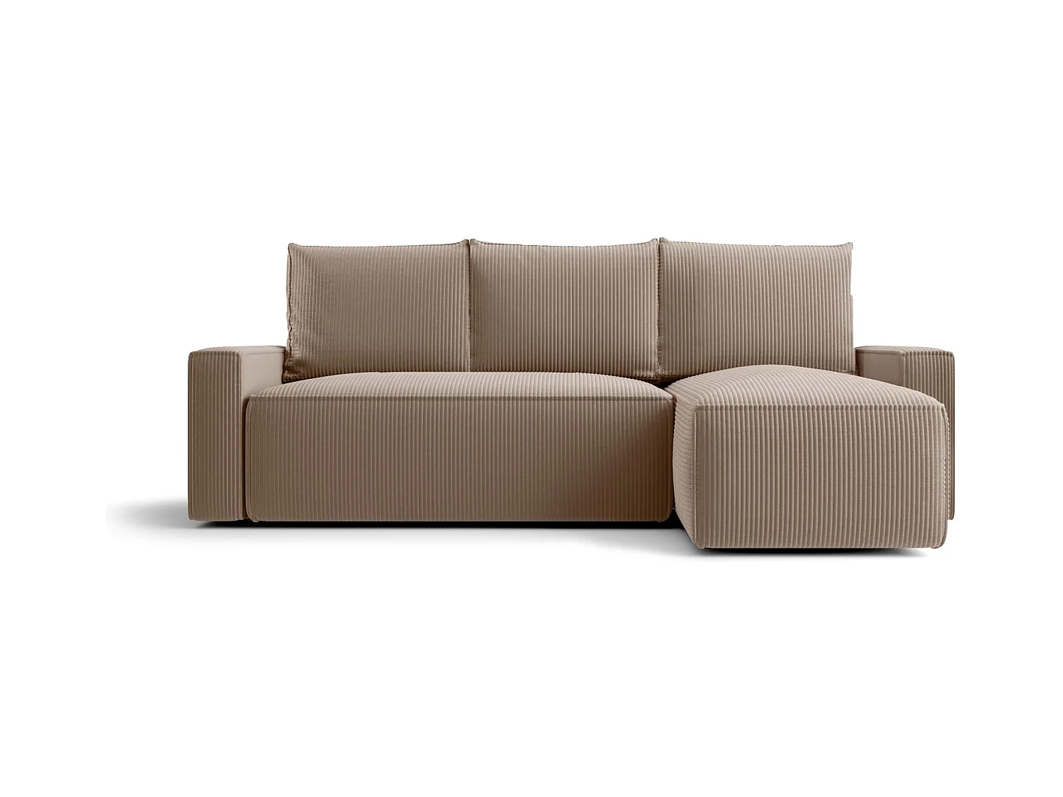 ECKSOFA mit Schlaffunktion SAVIO Poso 02 Hellbraun Rechts L-Form Sofa mit Stauraum Bettkasten Wohnzimmersofa Couch Sofa Bettsofa Bettkasten Bettcouch