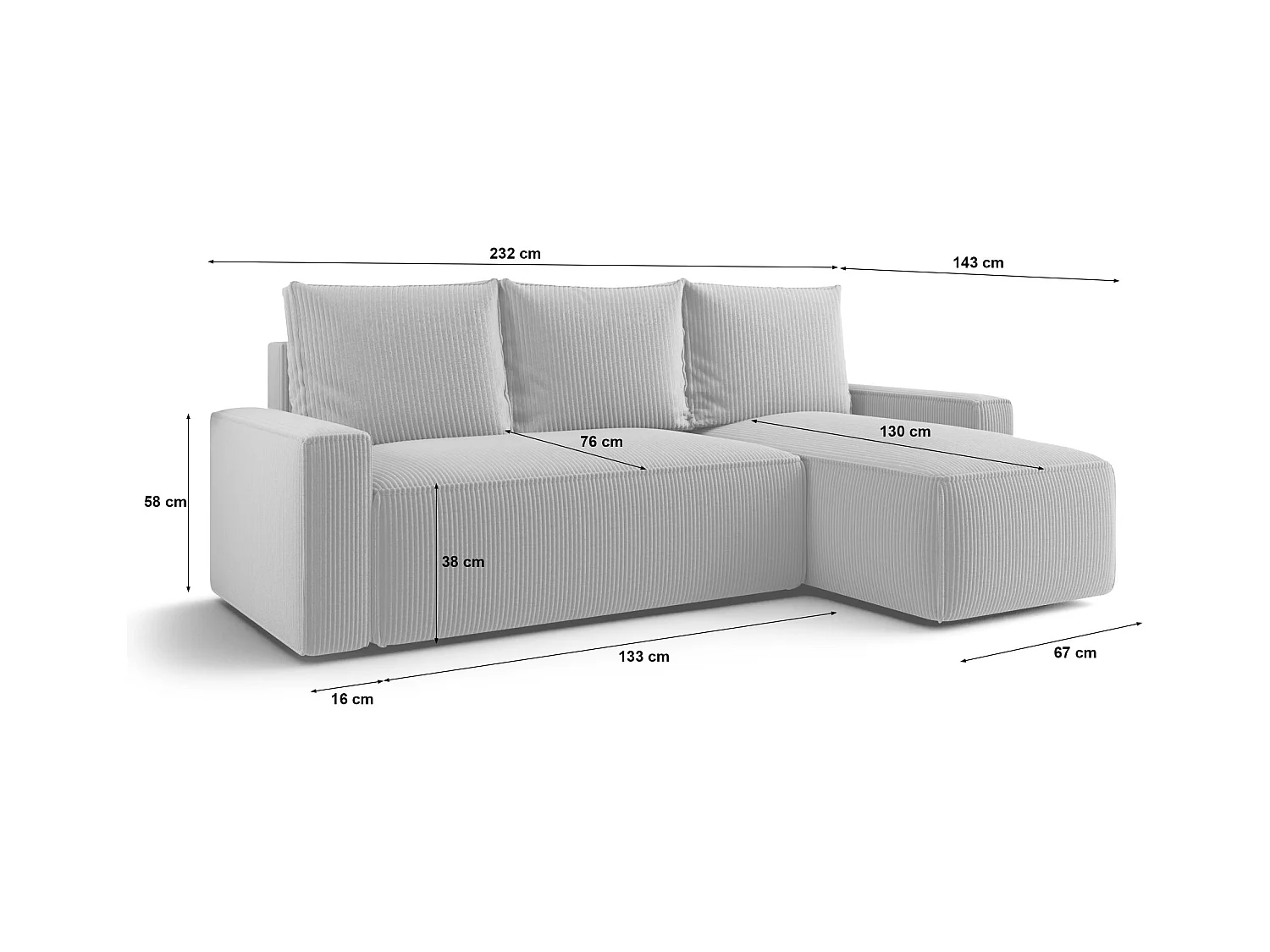 ECKSOFA mit Schlaffunktion SAVIO Poso 02 Hellbraun Rechts L-Form Sofa mit Stauraum Bettkasten Wohnzimmersofa Couch Sofa Bettsofa Bettkasten Bettcouch