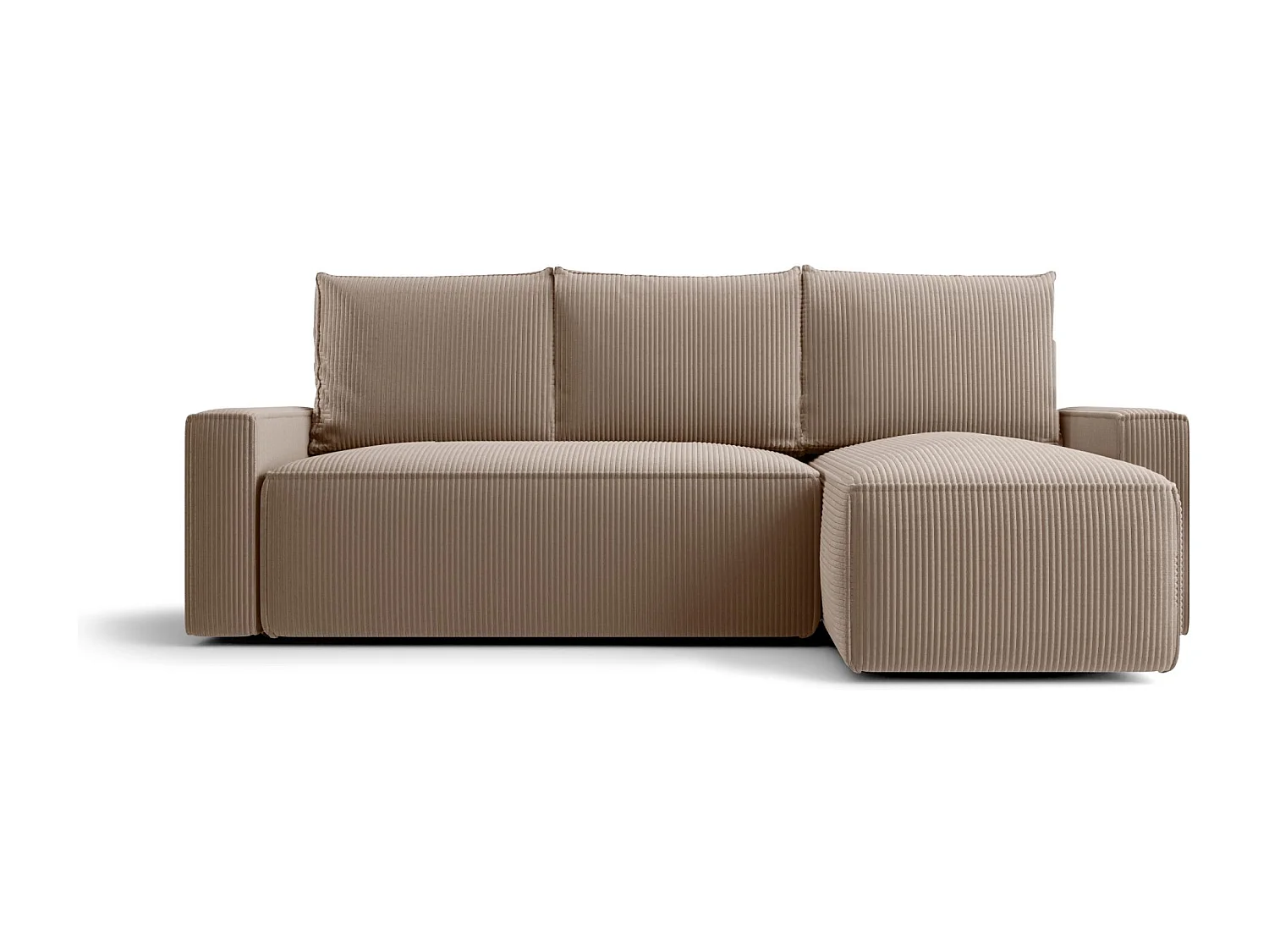 Hoekbank met slaapfunctie SAVIO Poso 02 lichtbruin rechts L-vormige bank met opbergruimte woonkamerbank, slaapbank, bank met opbergruimte