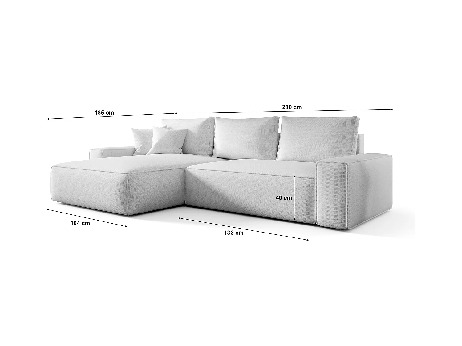 Narożnik MONA z funkcją spania POSO 03 jasnobrązowy lewy sofa w kształcie litery L z pojemnikiem na pościel kanapa do salonu sofa rozkładana