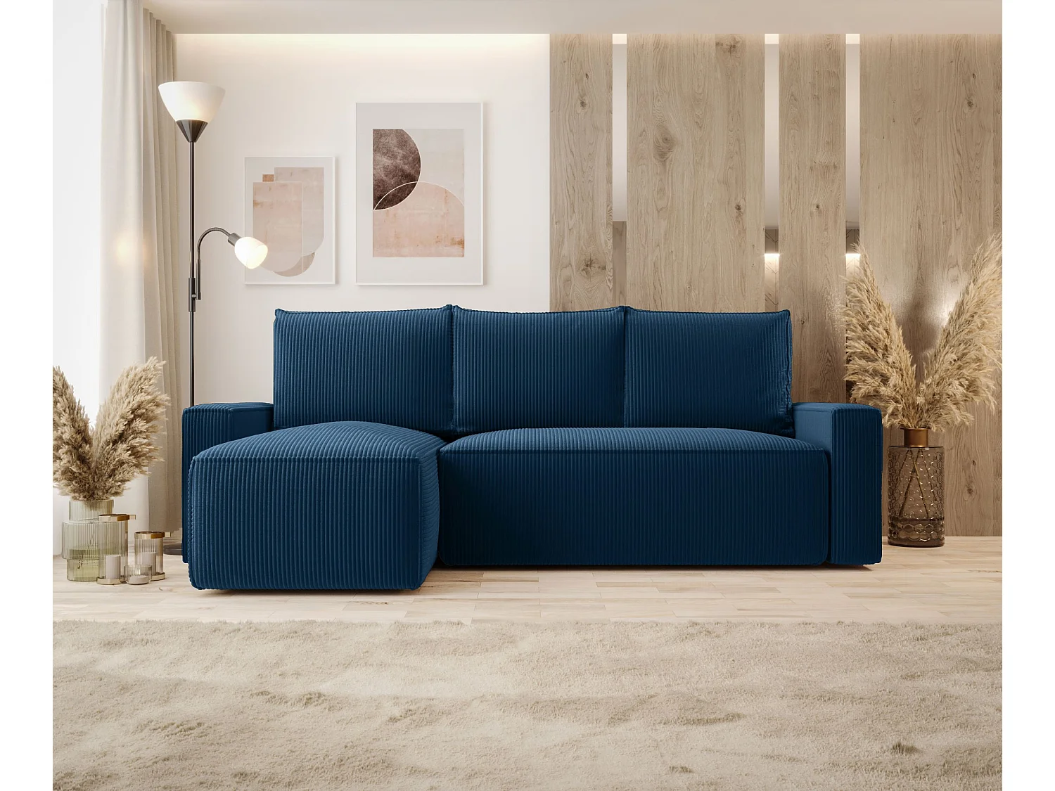 ECKSOFA mit Schlaffunktion SAVIO Poso 05 DunkelblauLinks L-Form Sofa mit Stauraum Bettkasten Wohnzimmersofa Couch Sofa Bettsofa Bettkasten Bettcouch