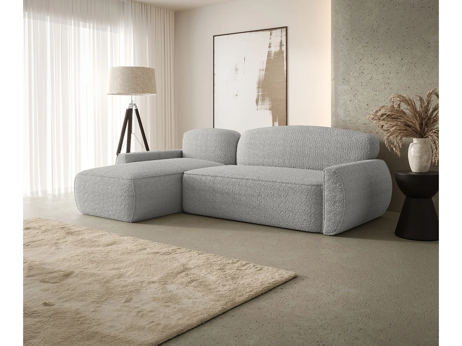 ECKSOFA mit Schlaffunktion LUCAS Quelle 83 Grau Links L-Form Sofa mit Stauraum Bettkasten Wohnzimmersofa Couch Sofa Bettsofa Bettkasten Bettcouch