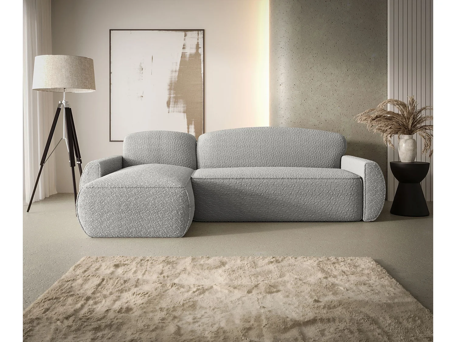 ECKSOFA mit Schlaffunktion LUCAS Quelle 83 Grau Links L-Form Sofa mit Stauraum Bettkasten Wohnzimmersofa Couch Sofa Bettsofa Bettkasten Bettcouch