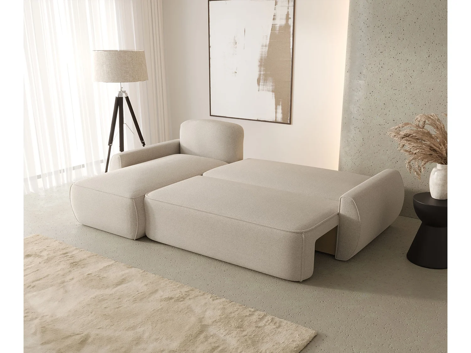 ECKSOFA mit Schlaffunktion LUCAS Quelle 83 Grau Links L-Form Sofa mit Stauraum Bettkasten Wohnzimmersofa Couch Sofa Bettsofa Bettkasten Bettcouch