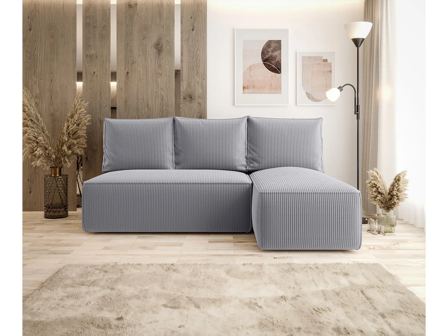 ECKSOFA mit Schlaffunktion SAVIO MINI Poso 55 Grau Rechts L-Form Sofa mit Stauraum Bettkasten Wohnzimmersofa Couch Sofa Bettsofa Bettkasten Bettcouch