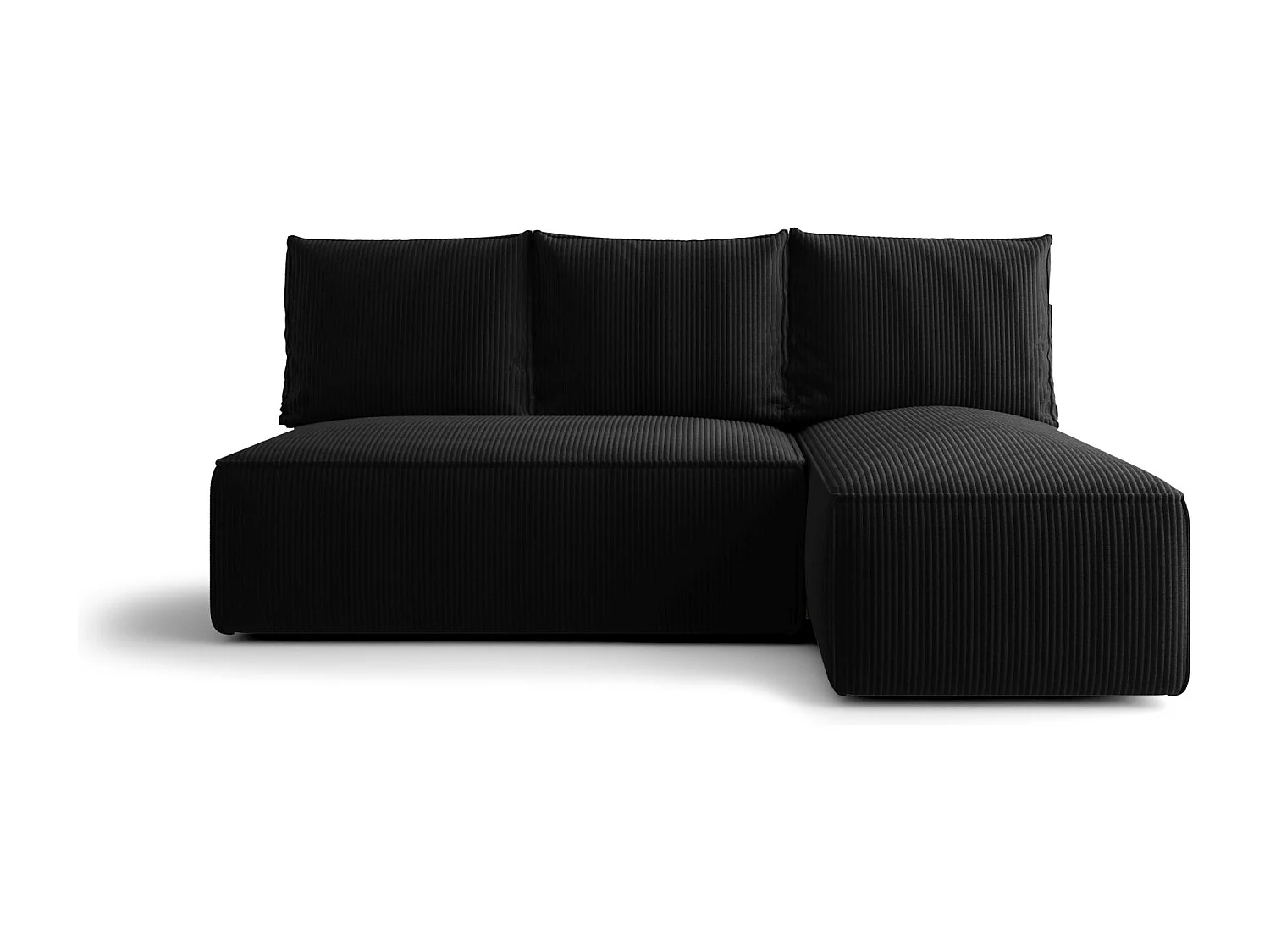 Narożnik z funkcją spania SAVIO MINI Poso 135 czarny prawy sofa w kształcie L z pojemnikiem na pościel sofa do salonu, sofa rozkładana, sofa z pojemnikiem