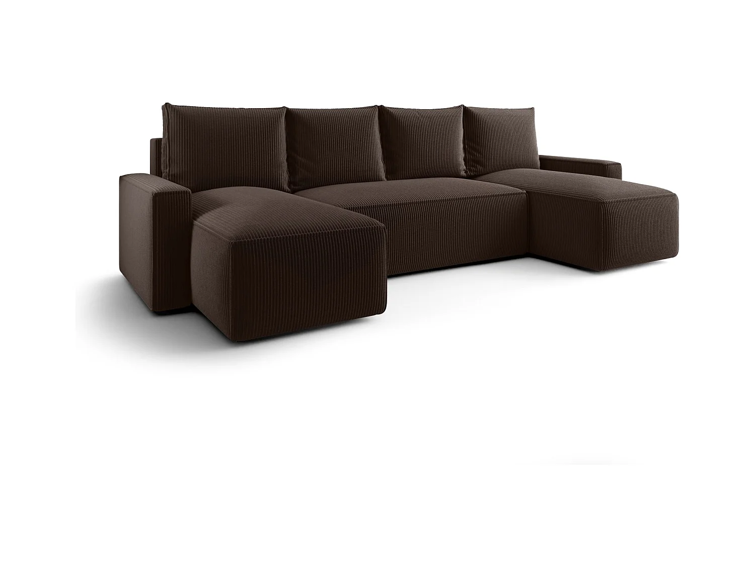 ECKSOFA mit Schlaffunktion SAVIO U Poso 06 Braun U-Form Sofa mit Stauraum Bettkasten Wohnzimmersofa Couch Sofa Bettsofa Bettkasten Bettcouch