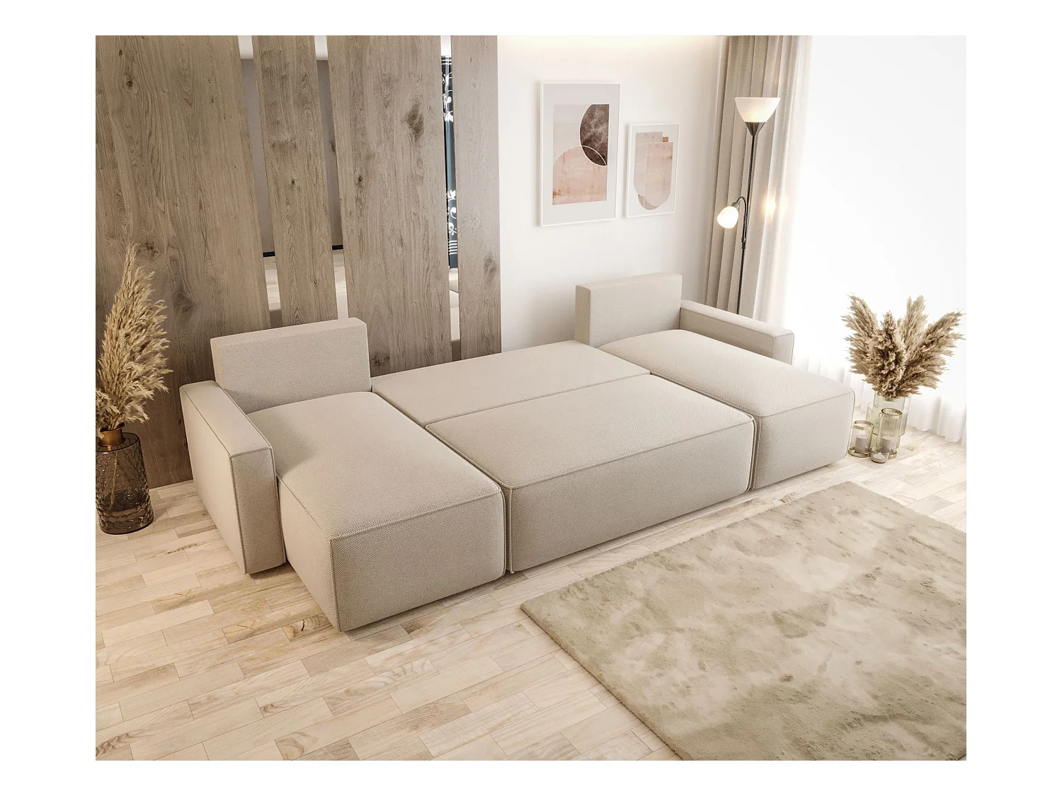 ECKSOFA mit Schlaffunktion SAVIO U Poso 06 Braun U-Form Sofa mit Stauraum Bettkasten Wohnzimmersofa Couch Sofa Bettsofa Bettkasten Bettcouch