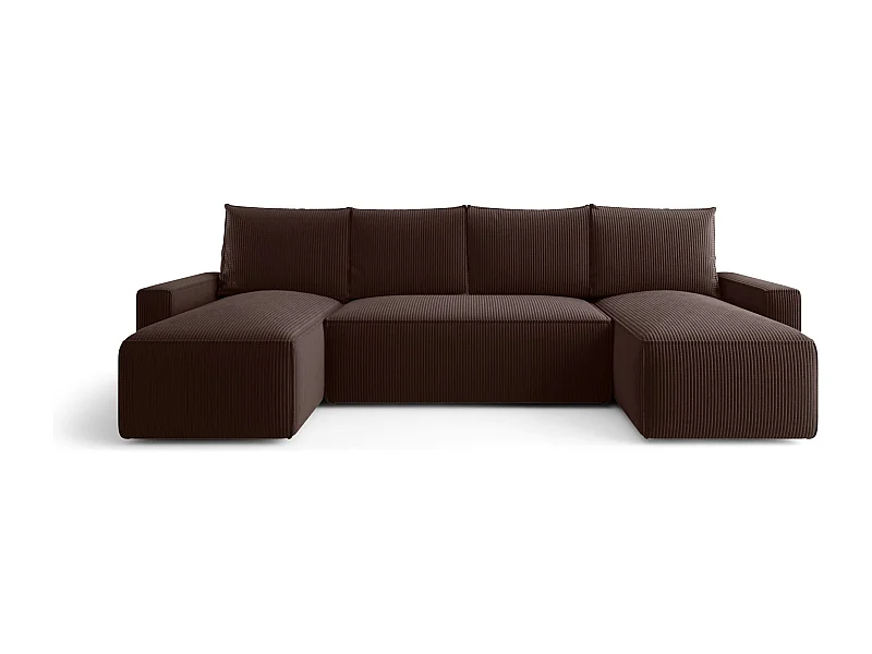 ECKSOFA mit Schlaffunktion SAVIO U Poso 06 Braun U-Form Sofa mit Stauraum Bettkasten Wohnzimmersofa Couch Sofa Bettsofa Bettkasten Bettcouch