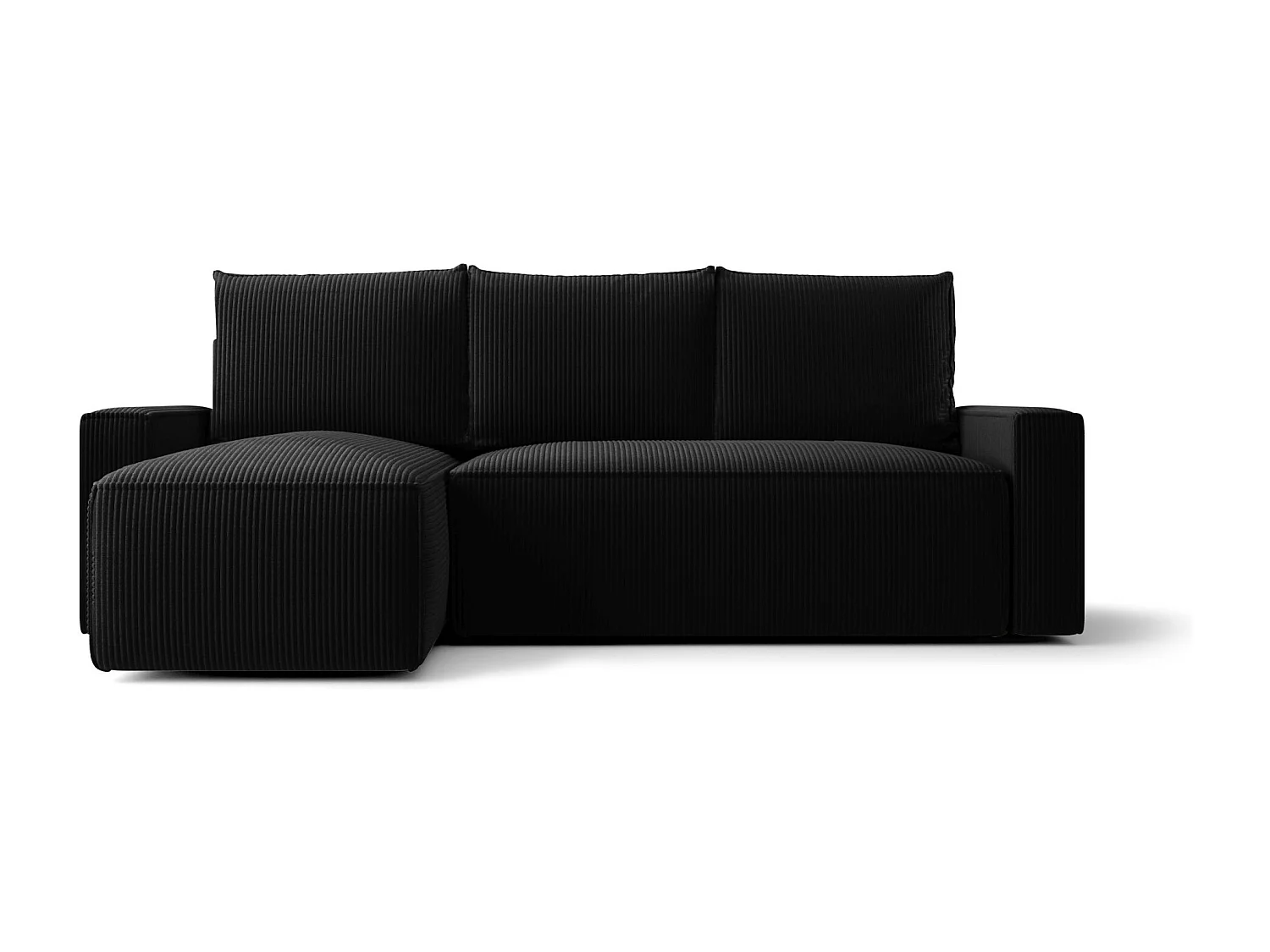 ECKSOFA mit Schlaffunktion SAVIO Poso 135 Schwarz Links L-Form Sofa mit Stauraum Bettkasten Wohnzimmersofa Couch Sofa Bettsofa Bettkasten Bettcouch