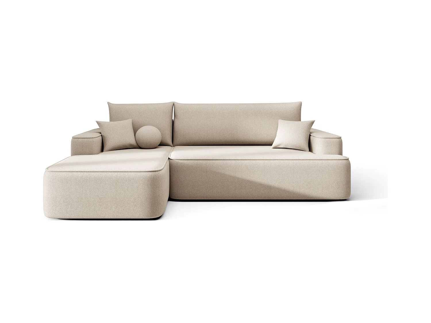 HOEKBANK FIGO met slaapfunctie Curio 09 Ecru Links L-vorm bank met opbergruimte, slaapbank, woonkamerbank
