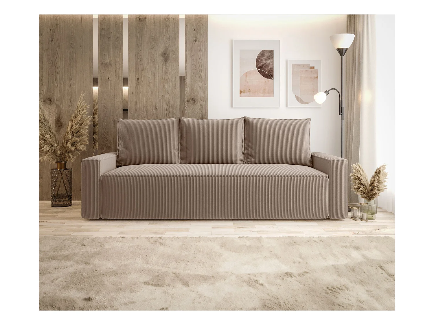 SOFA SAVIO Poso 02 Hellbraun mit Stauraum Bettkasten Wohnzimmersofa Couch Sofa Bettsofa Bettkasten Bettcouch